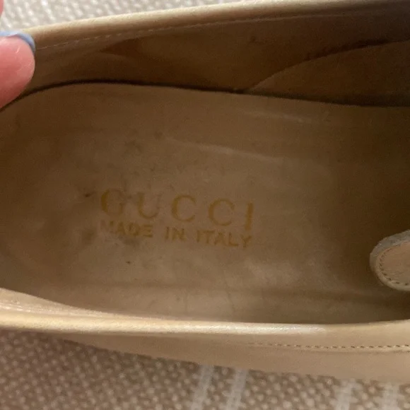 Authentic Gucci cream leather loafers Authentic Size 9 gold Gucci gold preowned - Picture 2 of 4